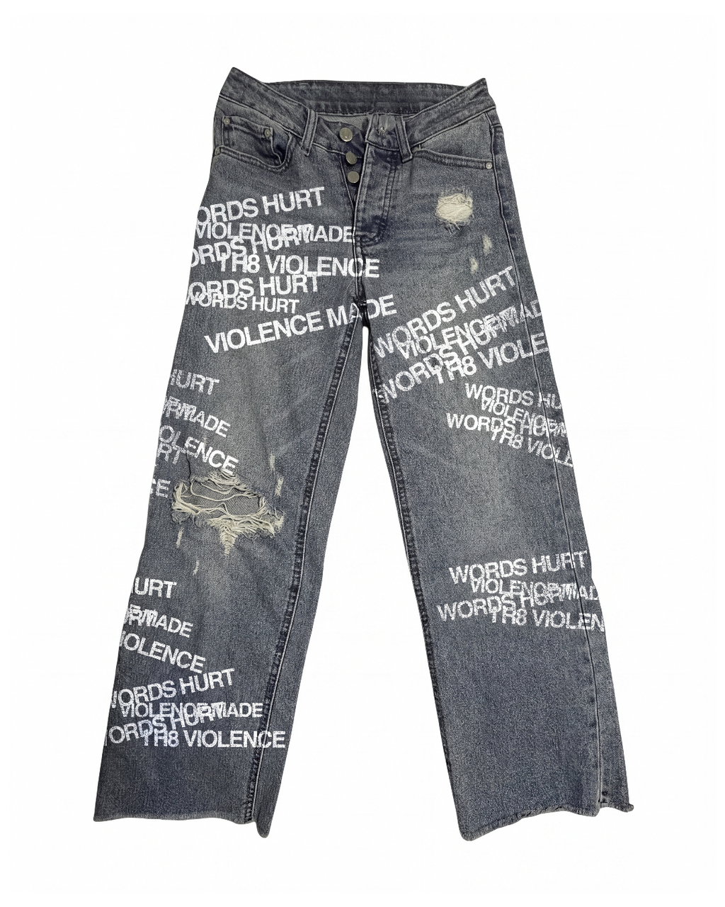 "WORDS HURT" DENIM